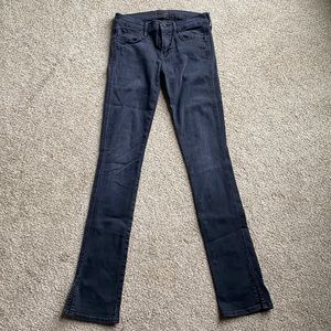 Mother slim bootcut slit jeans